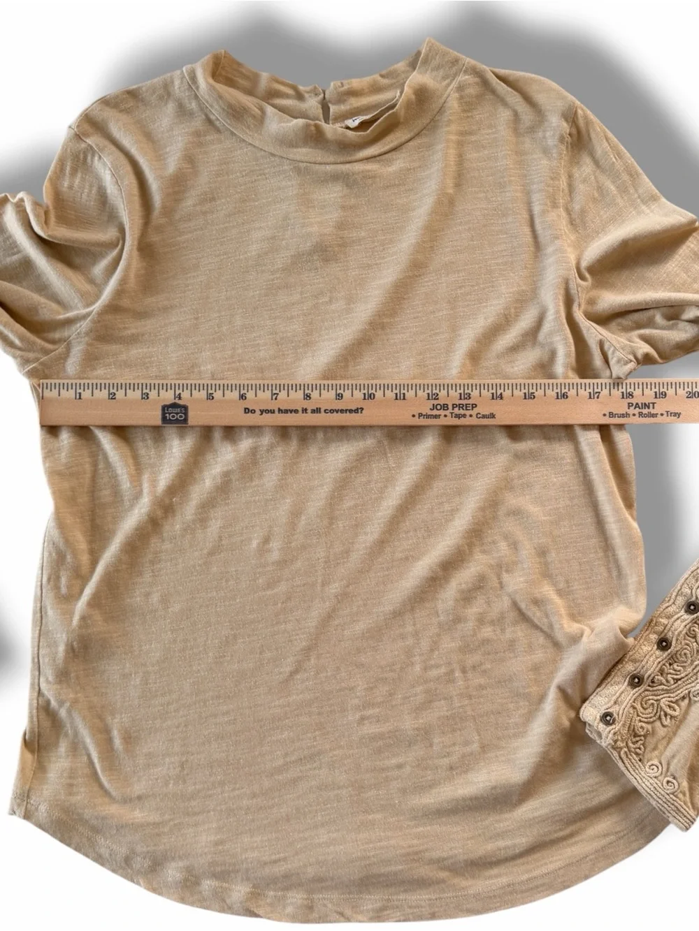 Free People We The Free Hooked On You Embroidered Cuff Top Size Large Wheat